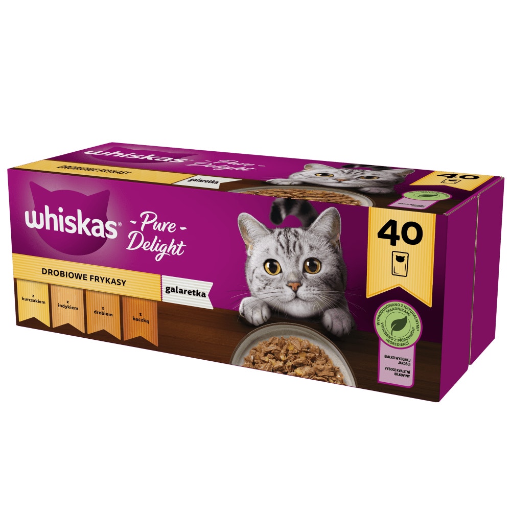 WHISKAS® Pure Delight Drobiowe Frykasy w galaretce 40 x 85g - 1