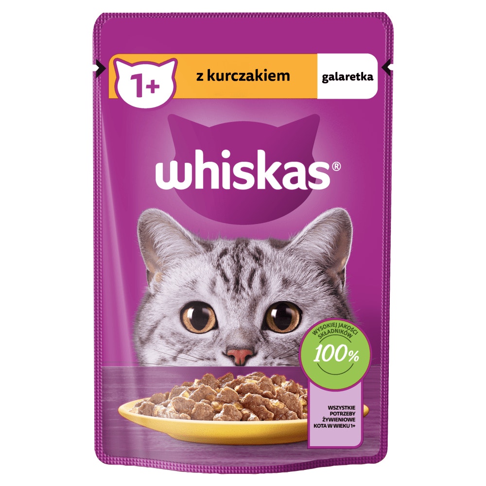 WHISKAS® Mokra karma z Kurczakiem w galaretce 85g - 1
