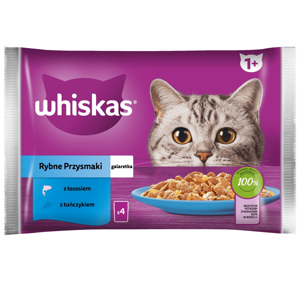 WHISKAS® Rybne Przysmaki w galaretce 4 x 85g - 1