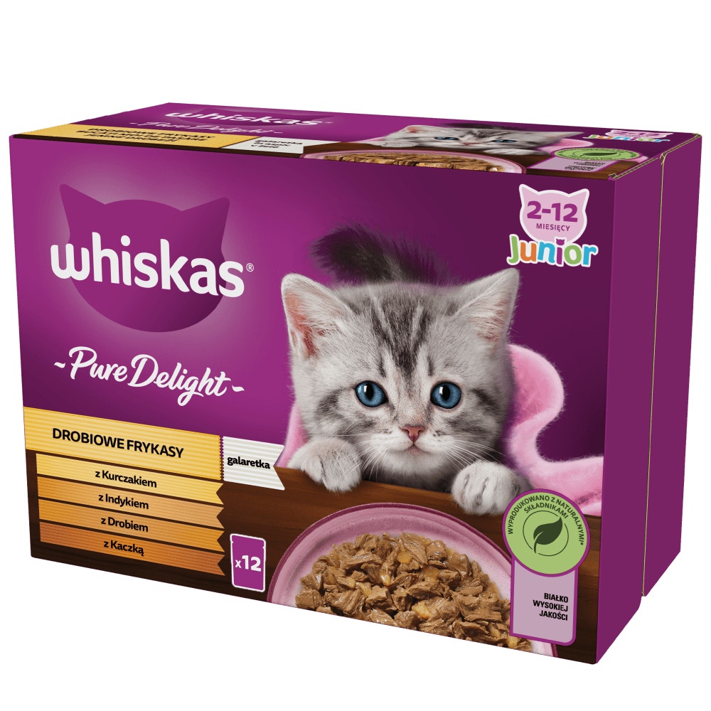 WHISKAS® Pure Delight Junior Drobiowe Frykasy w ​galaretce 12 x 85g - 1