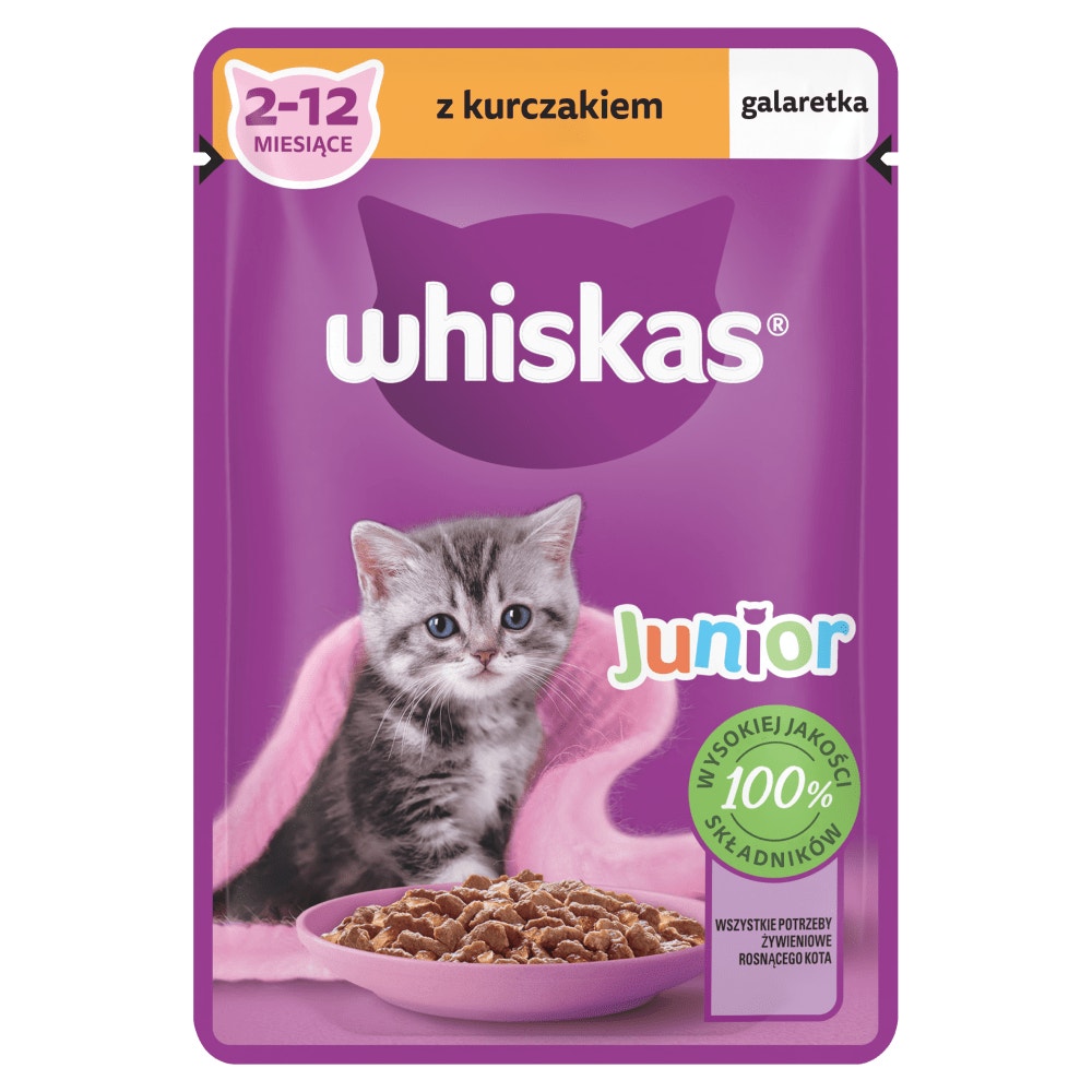 WHISKAS® Junior Mokra Karma z Kurczakiem w galaretce 85g​ - 1