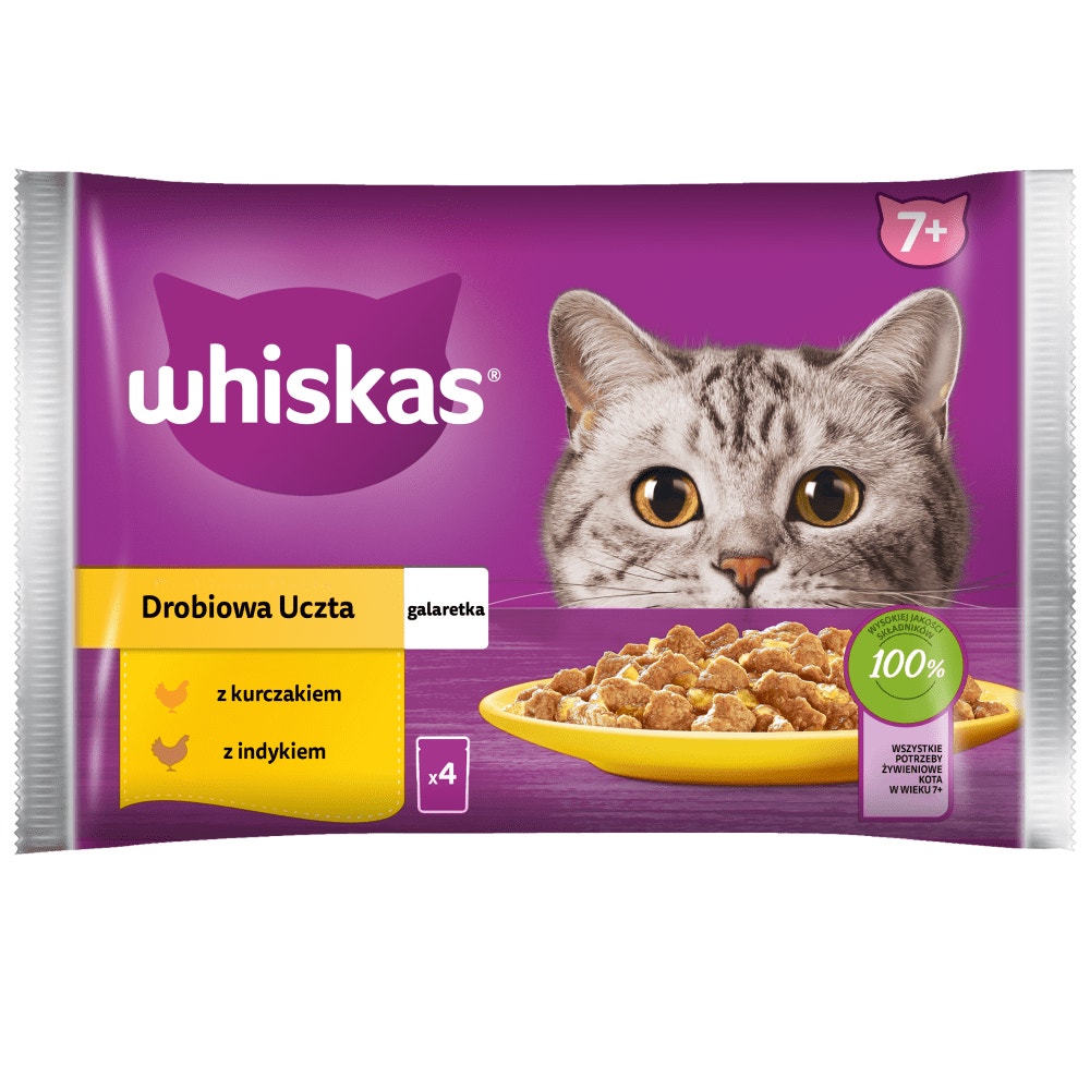 WHISKAS® Senior Drobiowa Uczta w galaretce 4 x 85g - 1